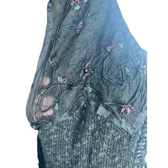 Hot Knots Engraved Buttons Crochet Flounce Sweater Lace Collar Size L/XL - Picture 7 of 11